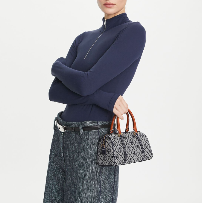 T. B. Monogram Petite Barrel Bag