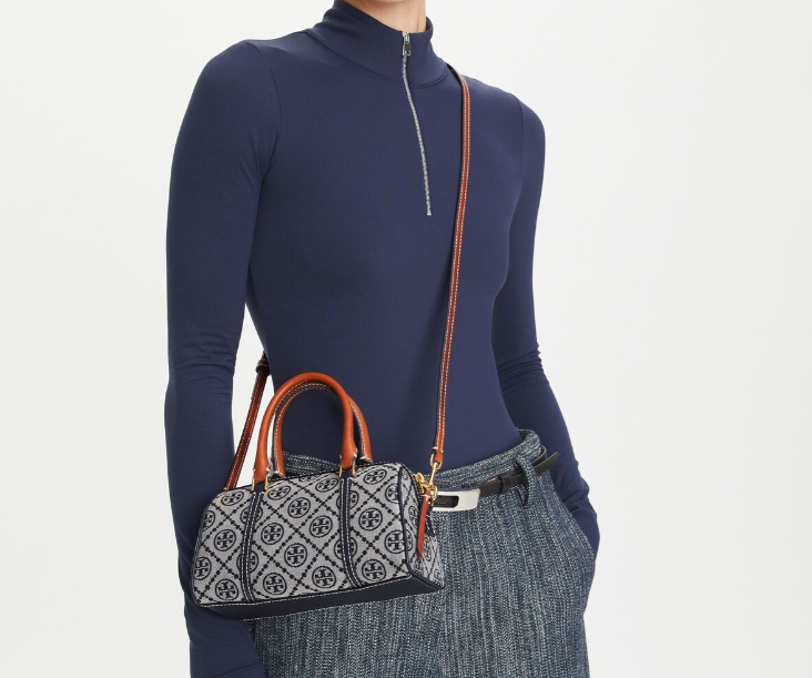 T. B. Monogram Petite Barrel Bag