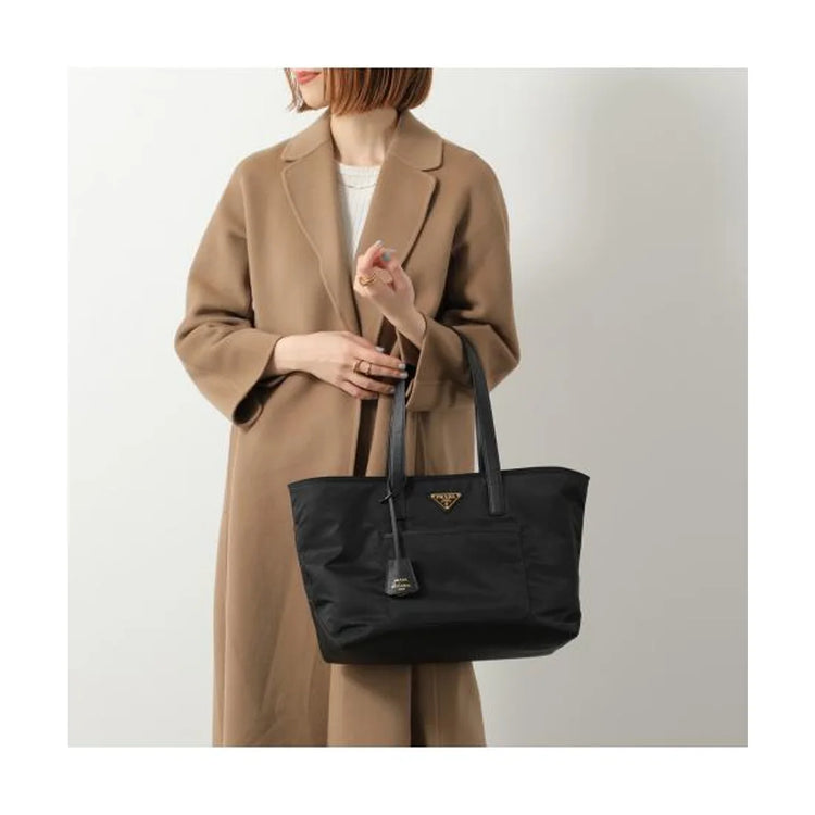 Re-Nylon and Saffiano leather tote bag