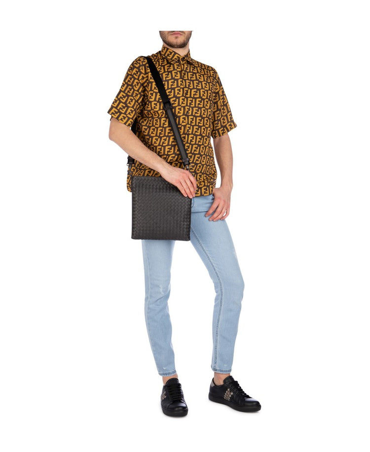 Woven Lamb Leather Shoulder Bag