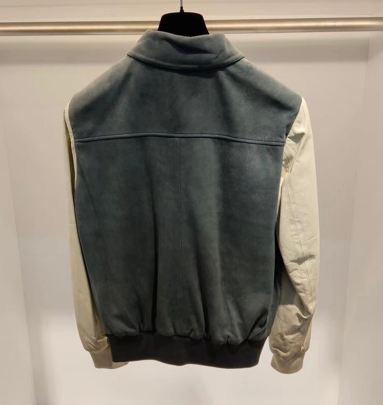 MCQ Leather Bomber Zip-up Jacket (379444)