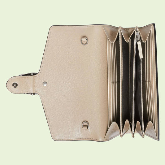 GG Supreme Dionysus wallet on chain - Beige/White (401231UULBN)
