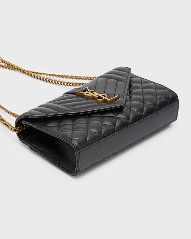 YSL Envelope Triquilt Small Shoulder Bag in Smooth Leather