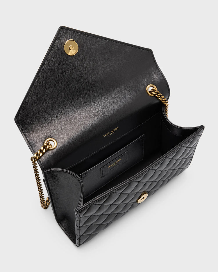YSL Envelope Triquilt Small Shoulder Bag in Smooth Leather