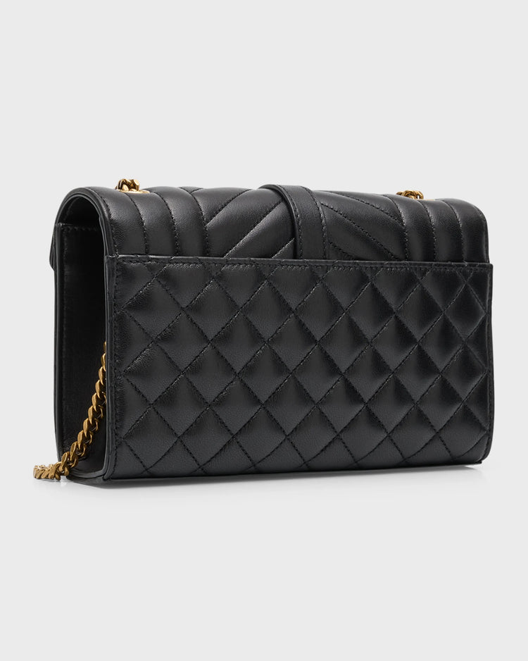 YSL Envelope Triquilt Small Shoulder Bag in Smooth Leather