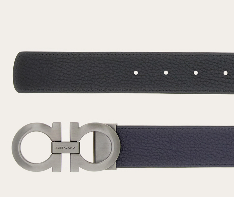 Reversible and adjustable Gancini belt