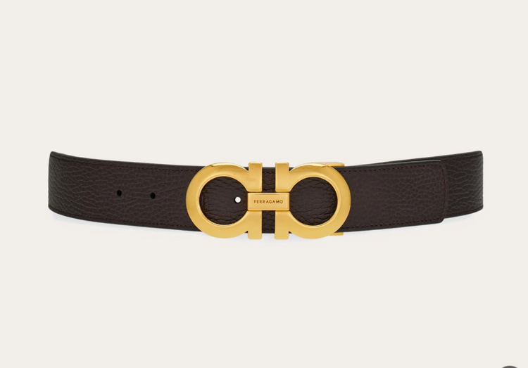 Reversible and adjustable Gancini belt (776309)