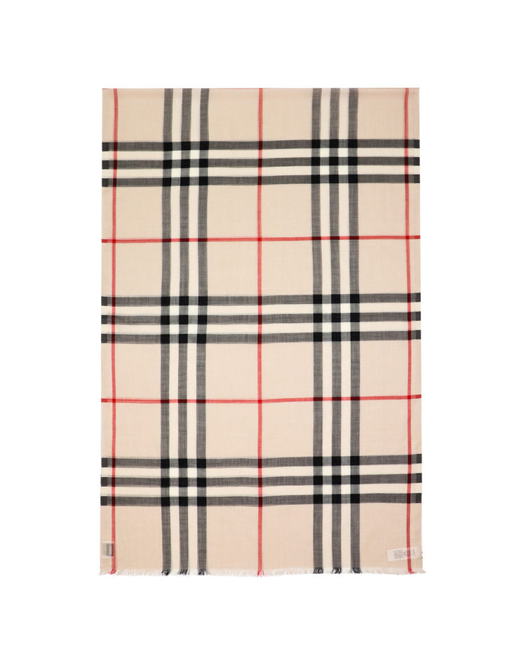 Tartan Wool and Silk Gauze Scarf