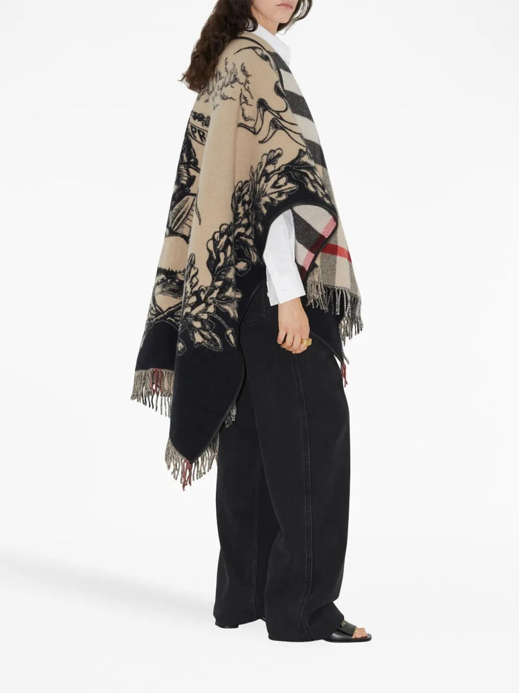 Reversible EKD Check Wool Cape