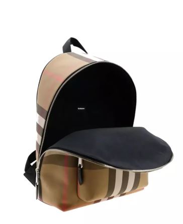 URBERRY Jeff Check Unisex Canvas Backpack Taupe Brown 80845501