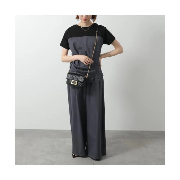 FF Baguette Mini In Black Soft Nappa Leather With Gold-Finis