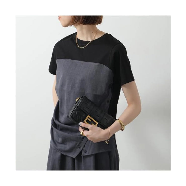 FF Baguette Mini In Black Soft Nappa Leather With Gold-Finis