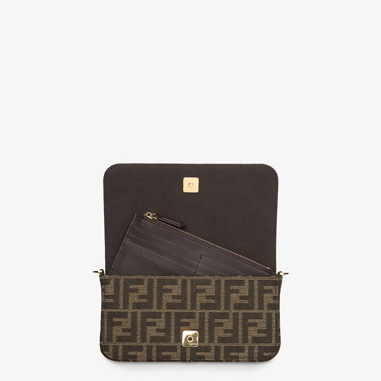 Brown FF Fabric Wallet On Chain