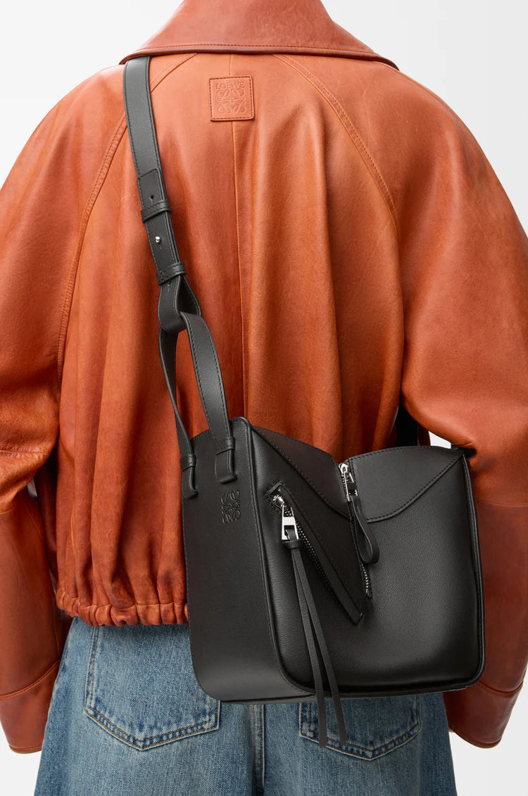 Compact Hammock bag in soft grained calfski