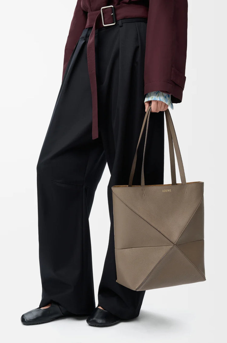 Medium Puzzle Fold tote in soft grained calfskin