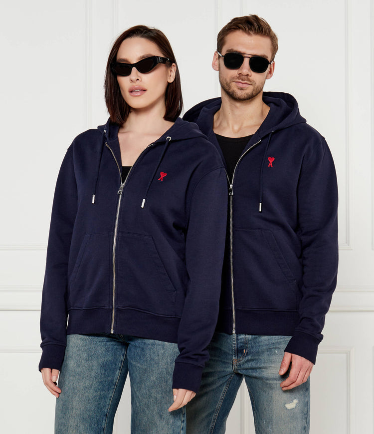 Zip embroidered logo frontal pocket