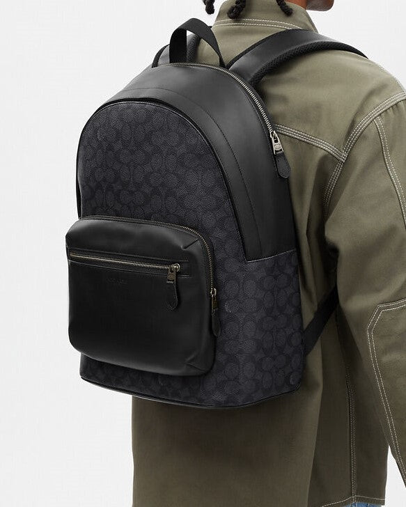 Coach Warner Backpack In Signature Canvas