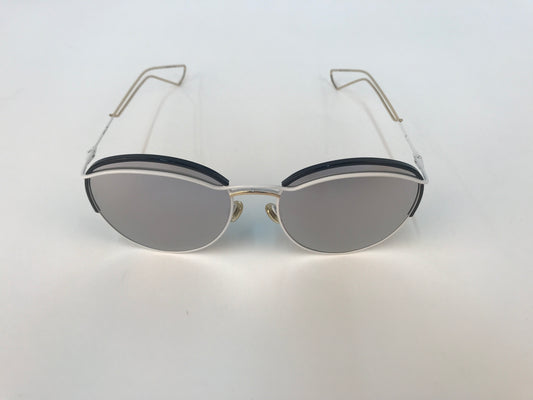 Dior White/Grey Mirrored DiorRound Aviator Sunglasses