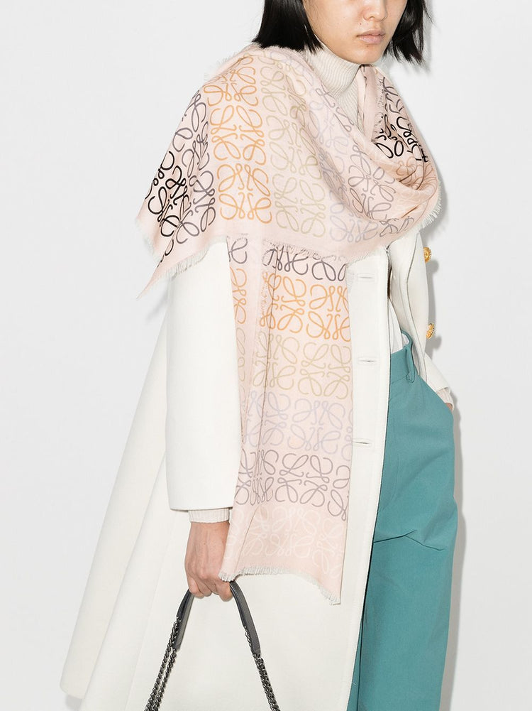 Loewe anagram scarf in wool, silk and cashmere
