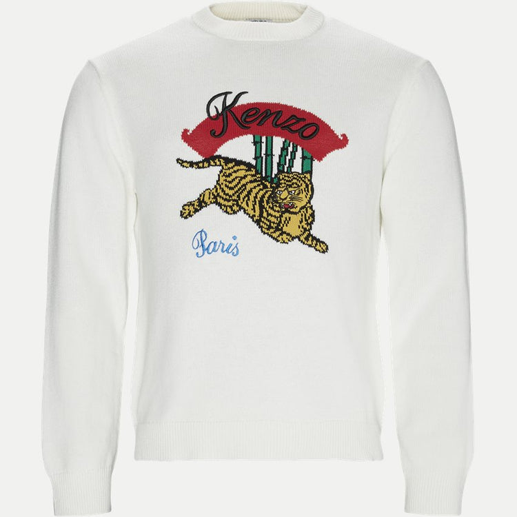 Tiger Embroidered Long-Sleeves Knitwear