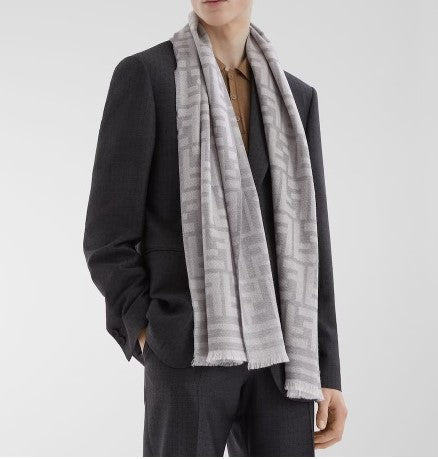 Fendi Logo Wool Silk Scarf