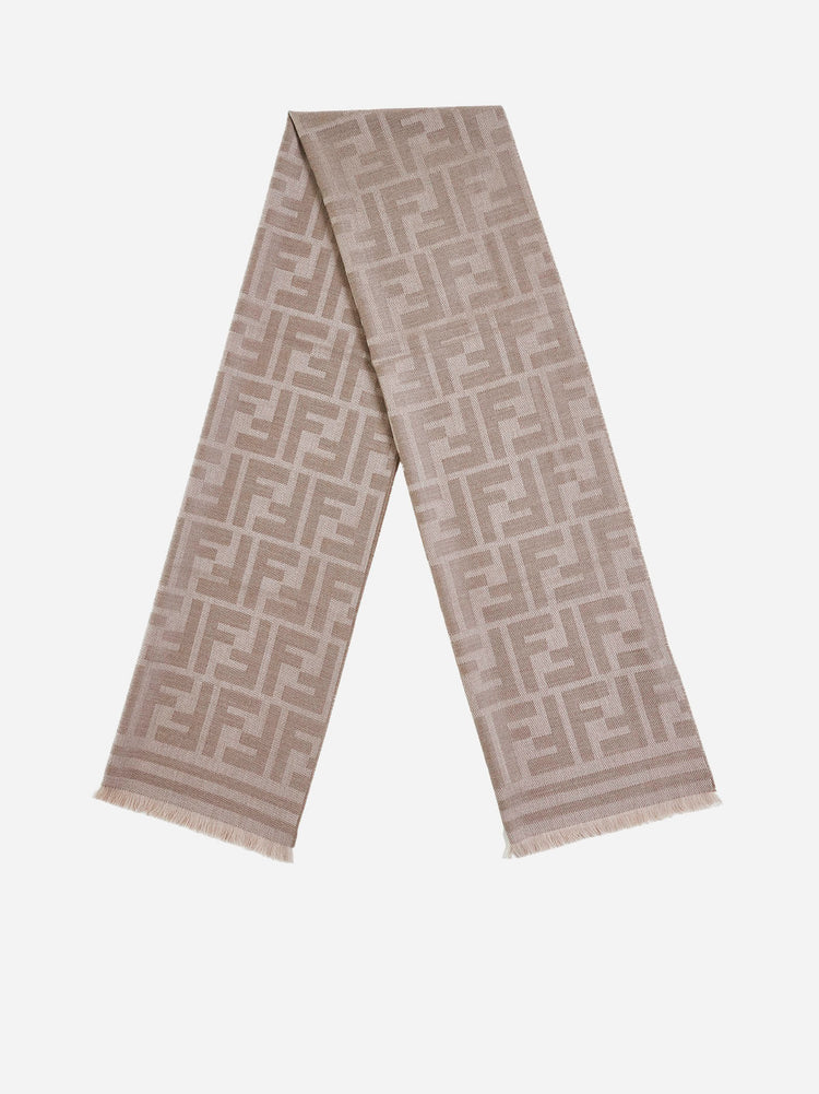 Fendi Logo Wool Silk Scarf