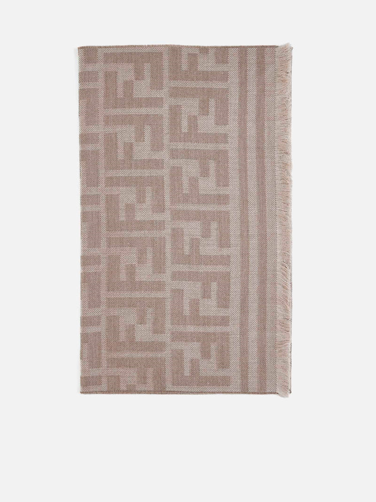 Fendi Logo Wool Silk Scarf