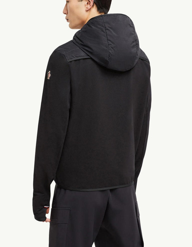 Black Padded Cotton Zip-Up Hoodie - Sweatshirts