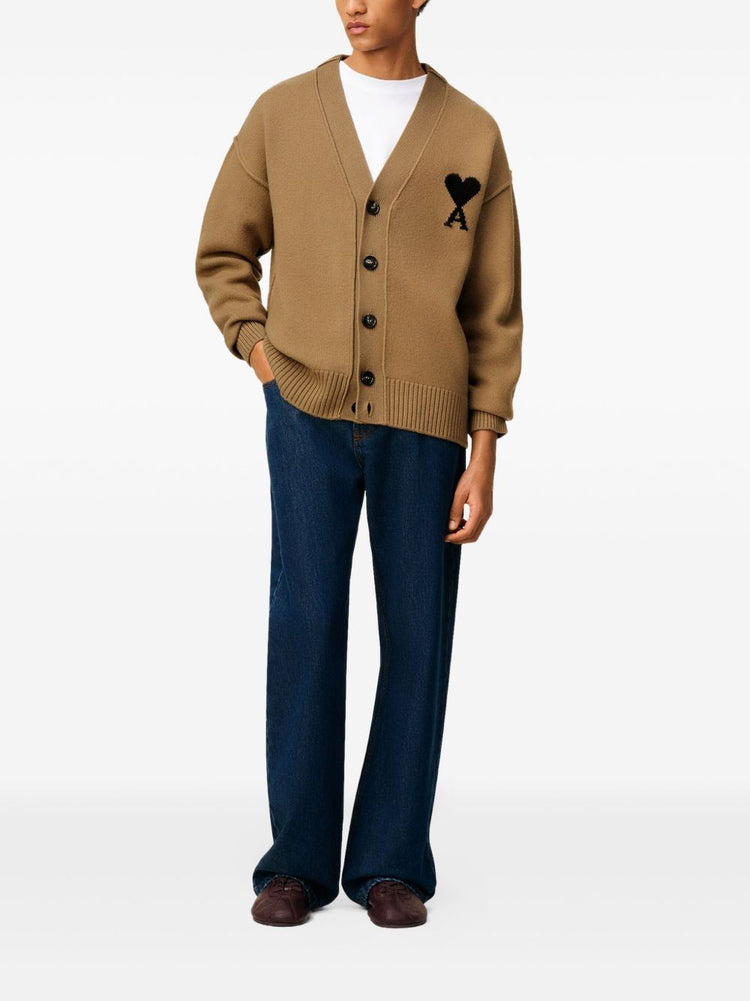 Beige ami de coeur cardigan Ami paris