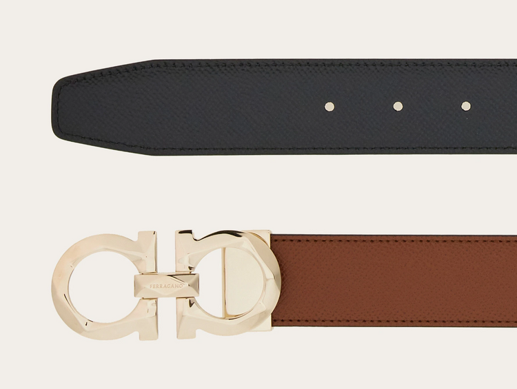 Reversible and adjustable Gancini belt