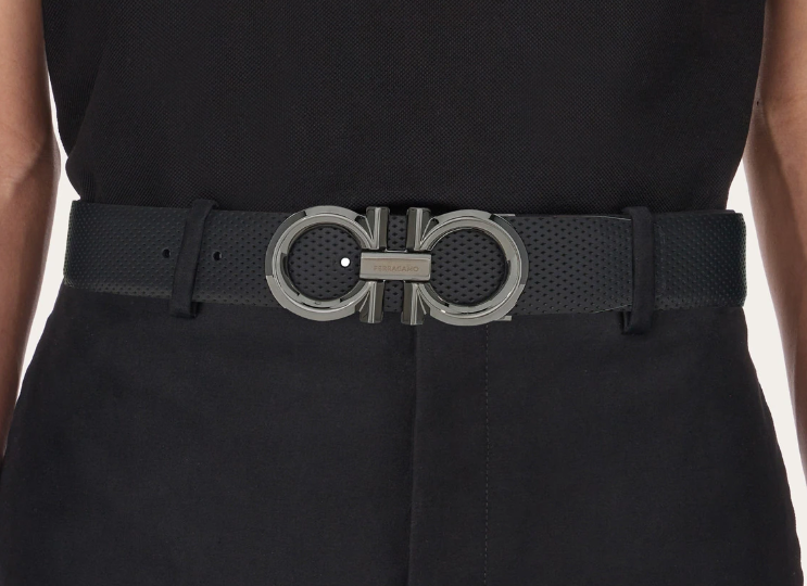Reversible and adjustable Gancini belt