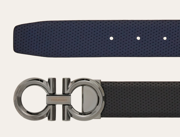 Reversible and adjustable Gancini belt