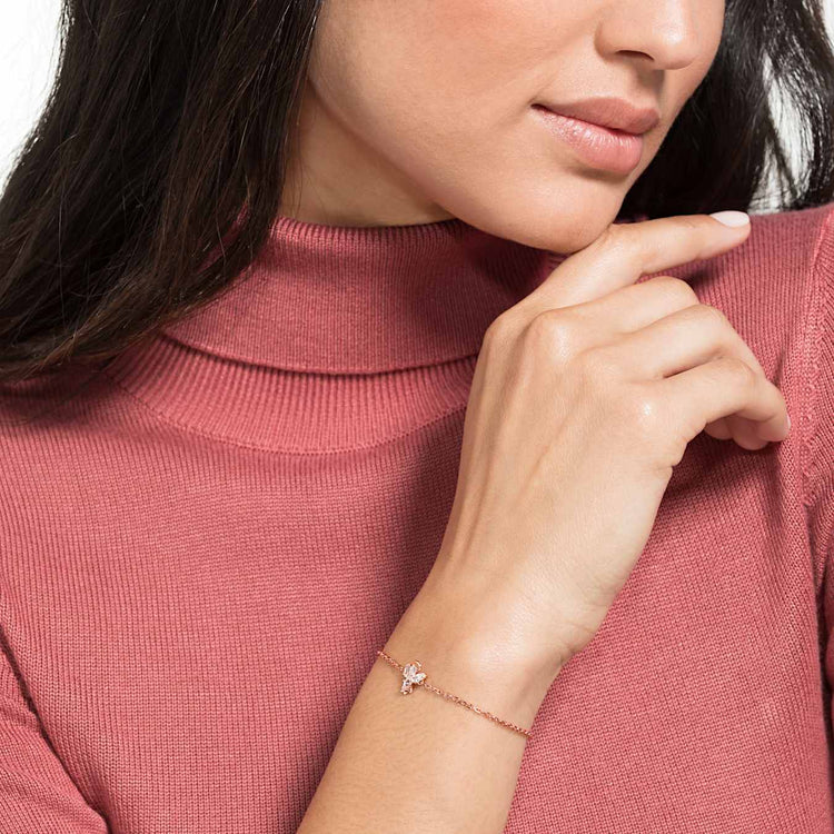 Bracelet Angel, White, Rose gold-tone plated