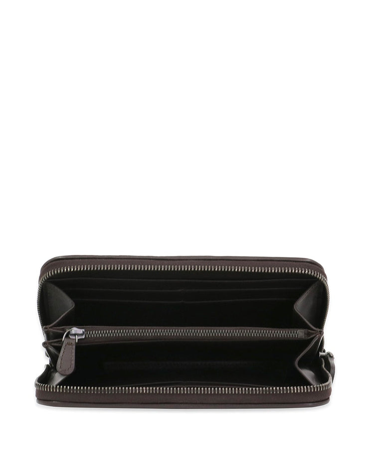 Intrecciato Leather Zip Around Wallet