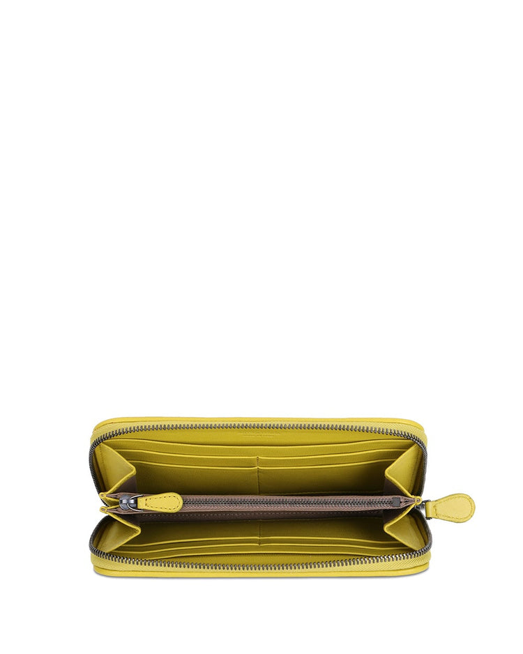 Intrecciato Leather Zip Around Wallet