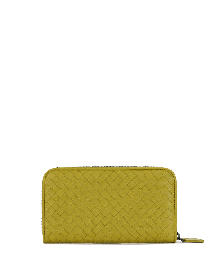 Intrecciato Leather Zip Around Wallet