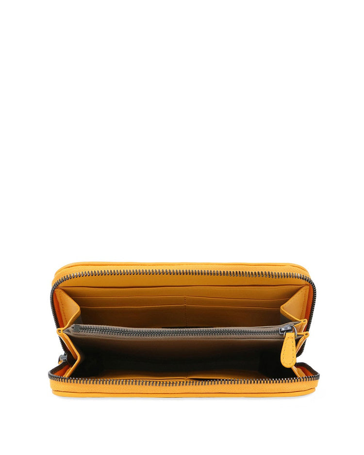 Intrecciato Leather Zip Around Wallet