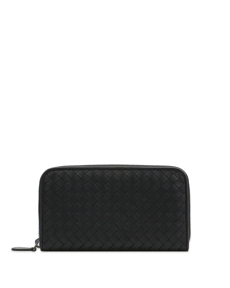Intrecciato Leather Zip-around Wallet