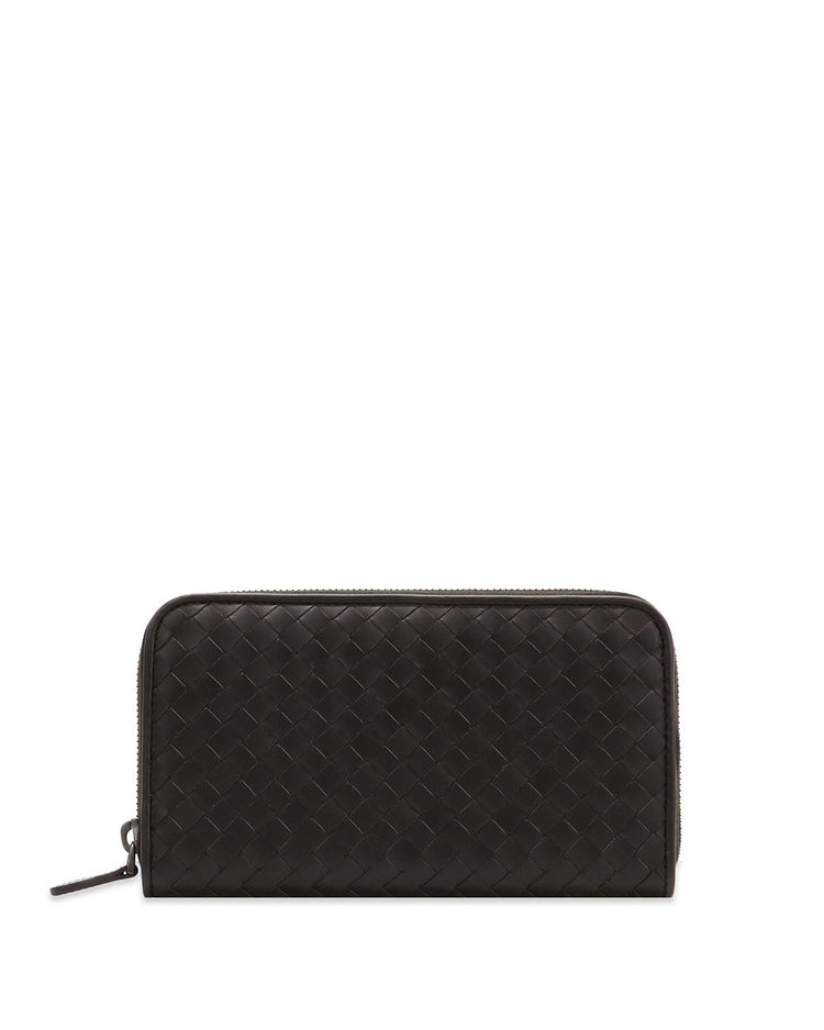 Intrecciato Leather Zip-around Wallet