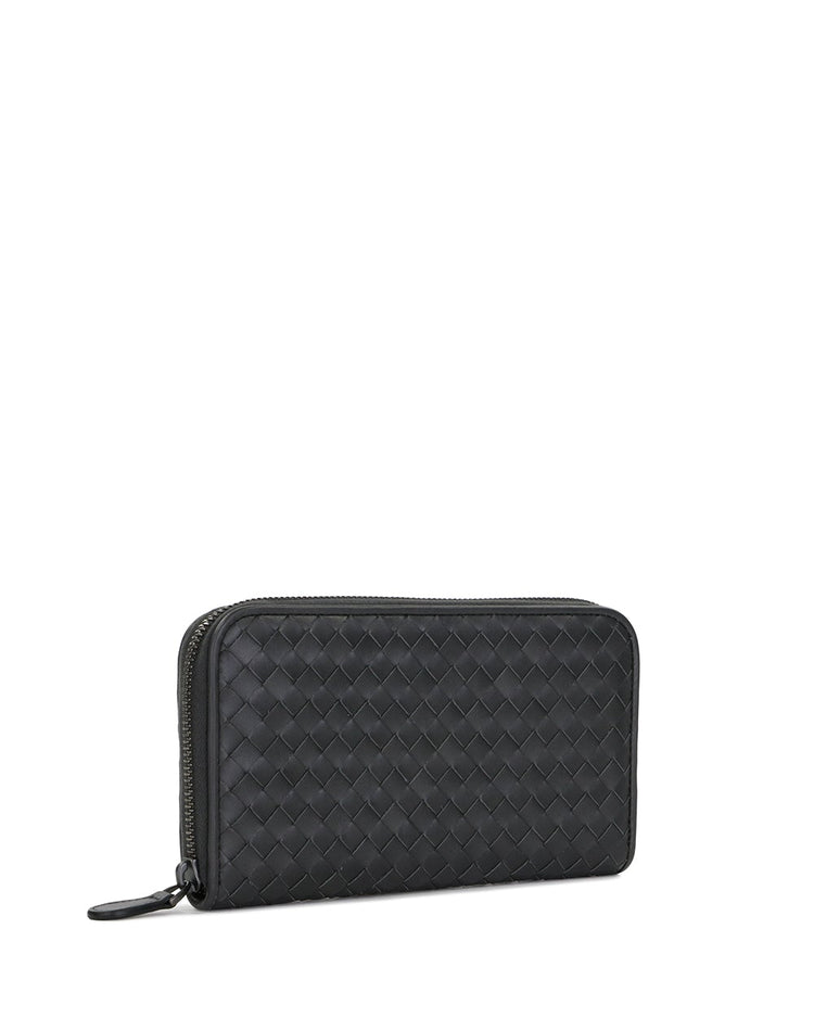 Intrecciato Leather Zip-around Wallet