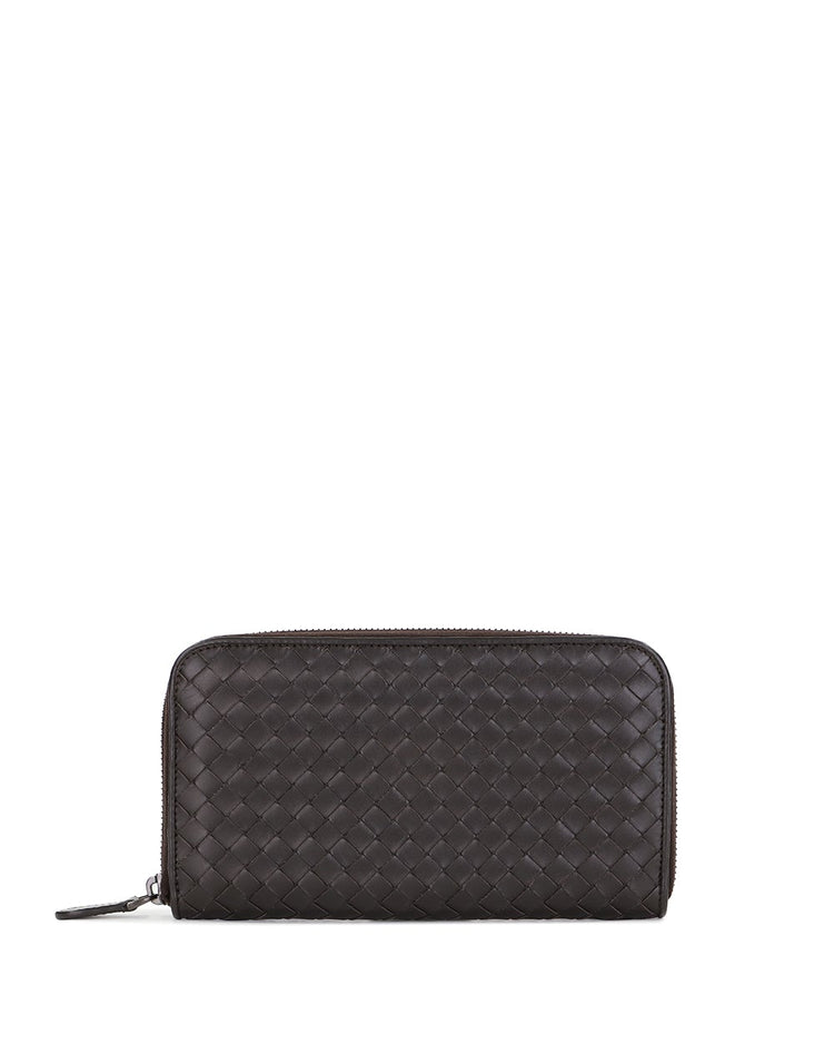 Intrecciato Leather Zip-around Wallet