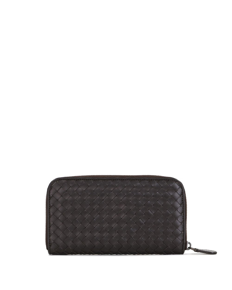 Intrecciato Leather Zip-around Wallet