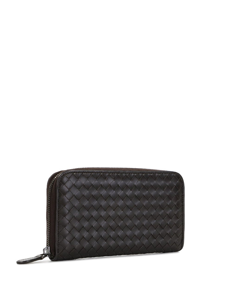 Intrecciato Leather Zip-around Wallet