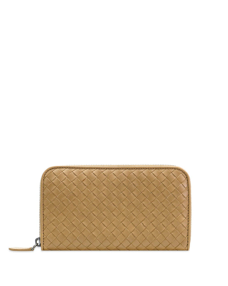 Intrecciato Leather Zip-around Wallet