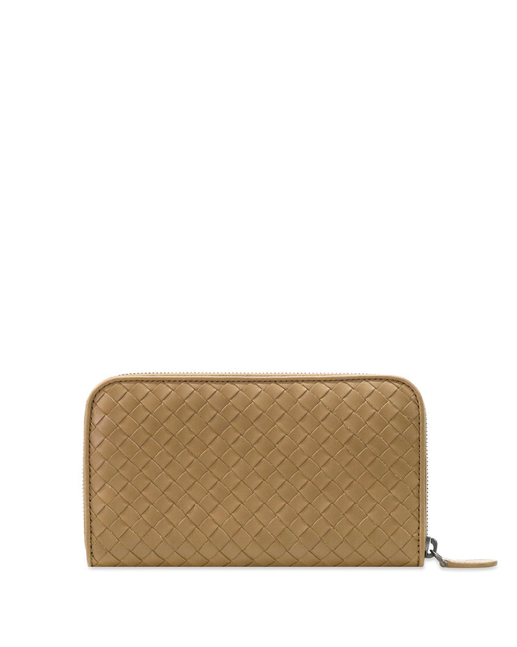 Intrecciato Leather Zip-around Wallet