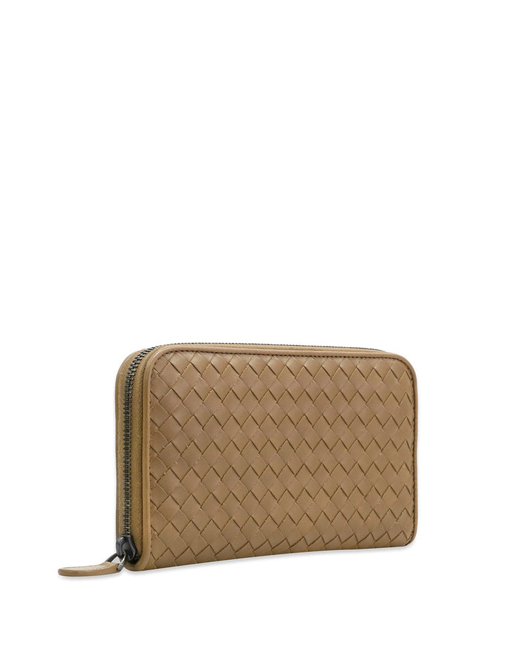 Intrecciato Leather Zip-around Wallet