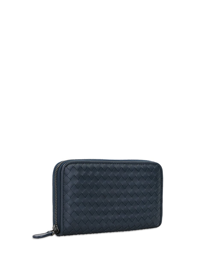 Intrecciato Leather Zip-around Wallet