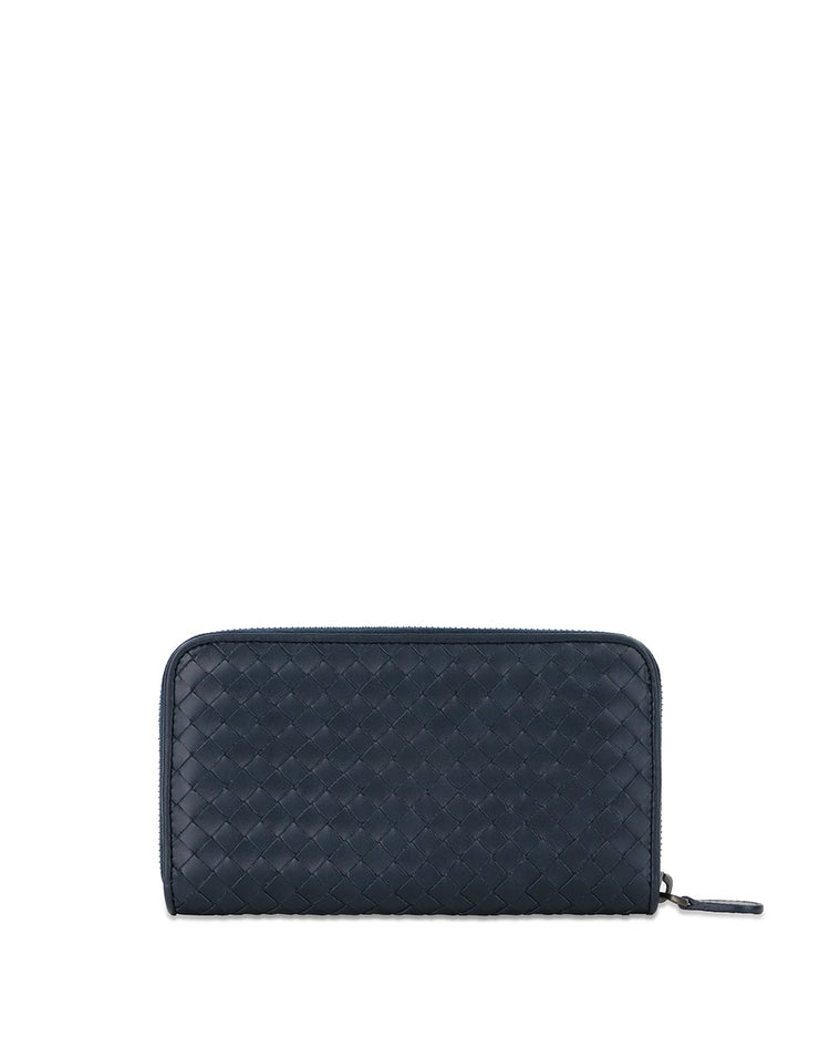 Intrecciato Leather Zip-around Wallet