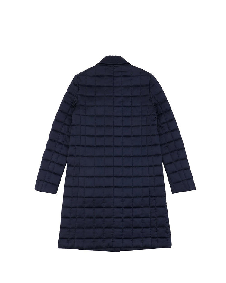 Plaid Mid-Length Down Jacket