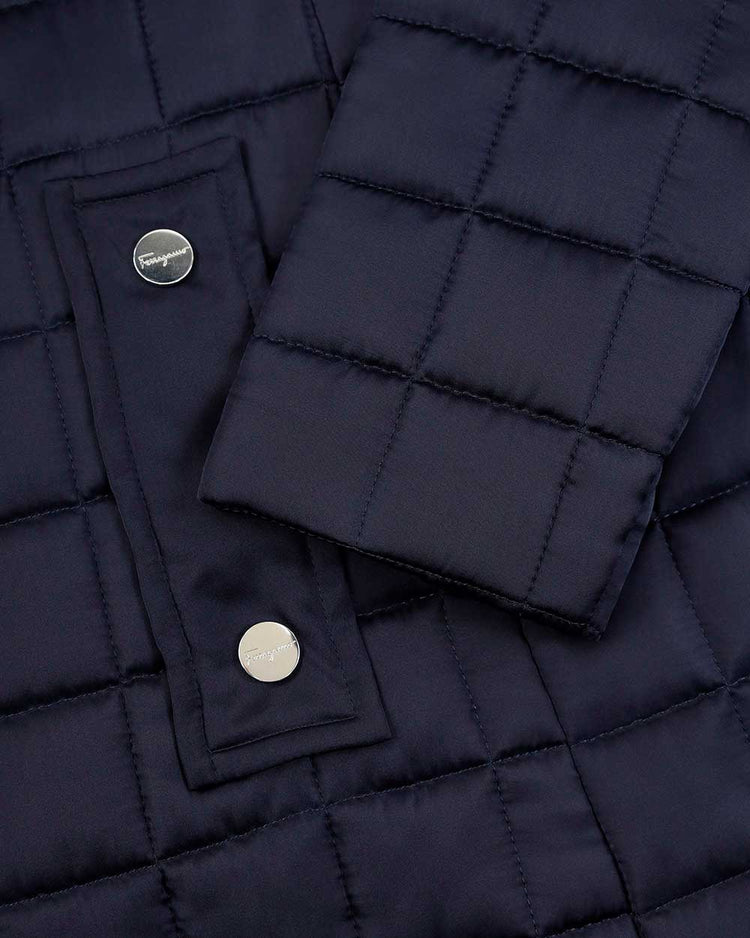 Plaid Mid-Length Down Jacket